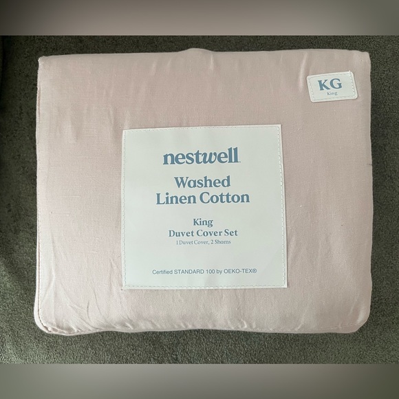 Nestwell Bedding Nestwellwashed Linen Cotton 3piece King Comforter